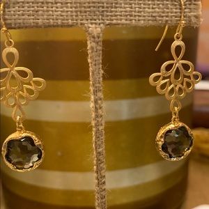 Vermeil and faceted glass earrings